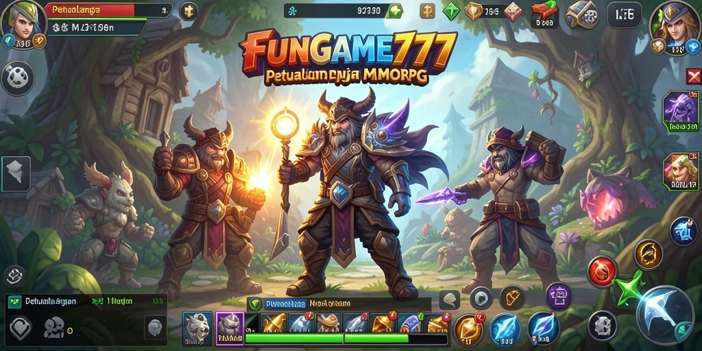 Tampilan gameplay <strong>FUNGAME777</strong> saat beraksi dalam pertempuran MMORPG.