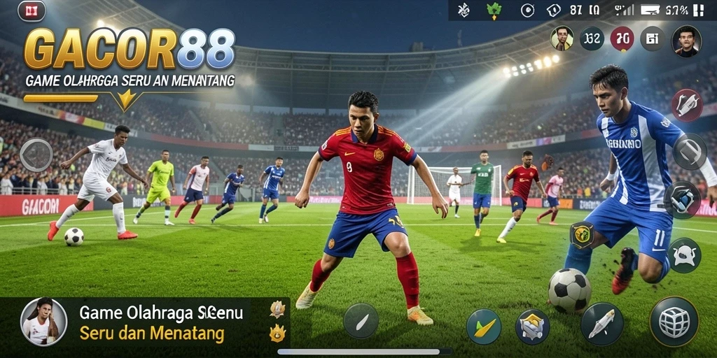 Screenshot GACOR88 menampilkan aksi seru dalam permainan olahraga.