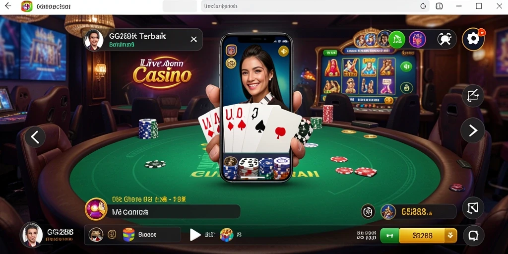 Tampilan gameplay Live Casino yang mendebarkan di GG288.