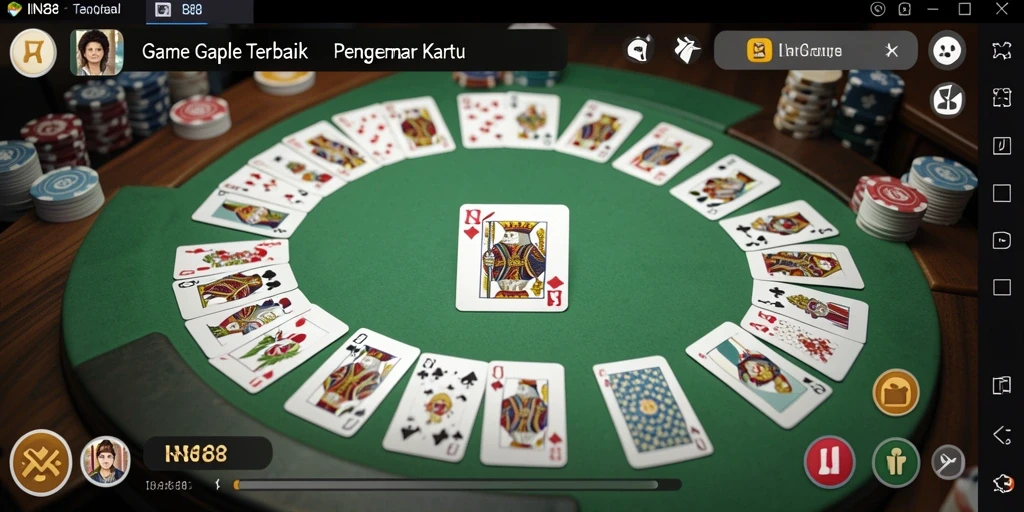 Screenshot gameplay IN88 yang menunjukkan aksi seru Gaple.