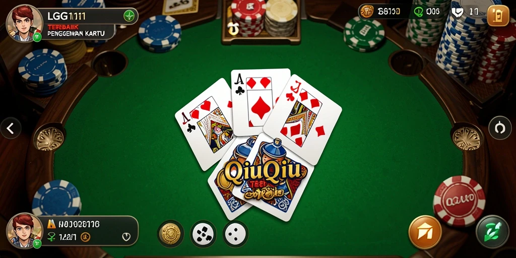 Screenshot utama LG111 menunjukkan gameplay seru permainan QiuQiu.