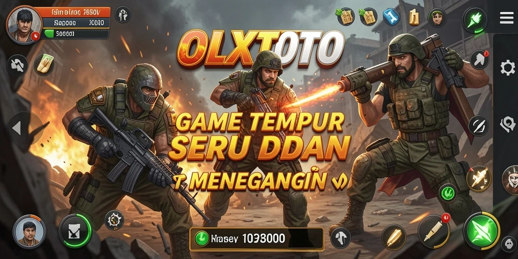 Screenshot utama OLXTOTO menampilkan aksi tembak-menembak yang mendebarkan.