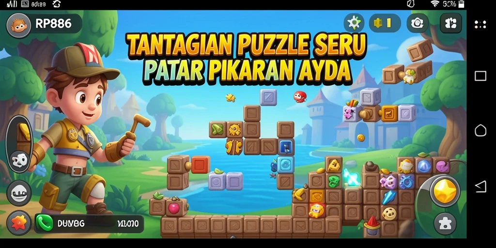 Screenshot gameplay RP886 menampilkan tantangan Puzzle yang menarik.