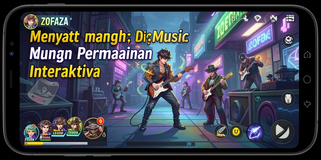 Gameplay ZOFAZA yang interaktif dan penuh musik.