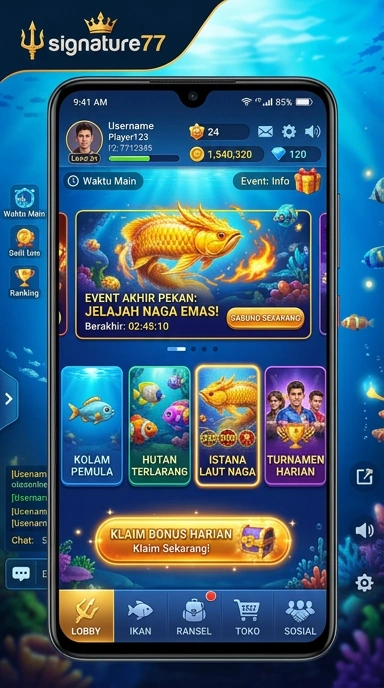 Tampilan aplikasi signature77 yang user-friendly.